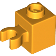 Lego kostka (kostička) 1x1 se svorkou (úchytem) svisle, světle oranžová (6186543)